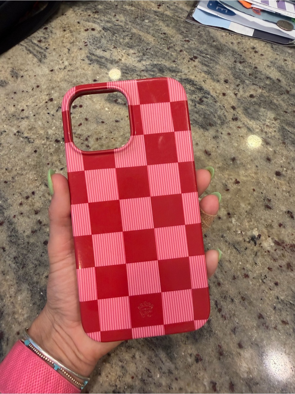 Velvet Caviar - Rose Vibe Checkered iPhone Case